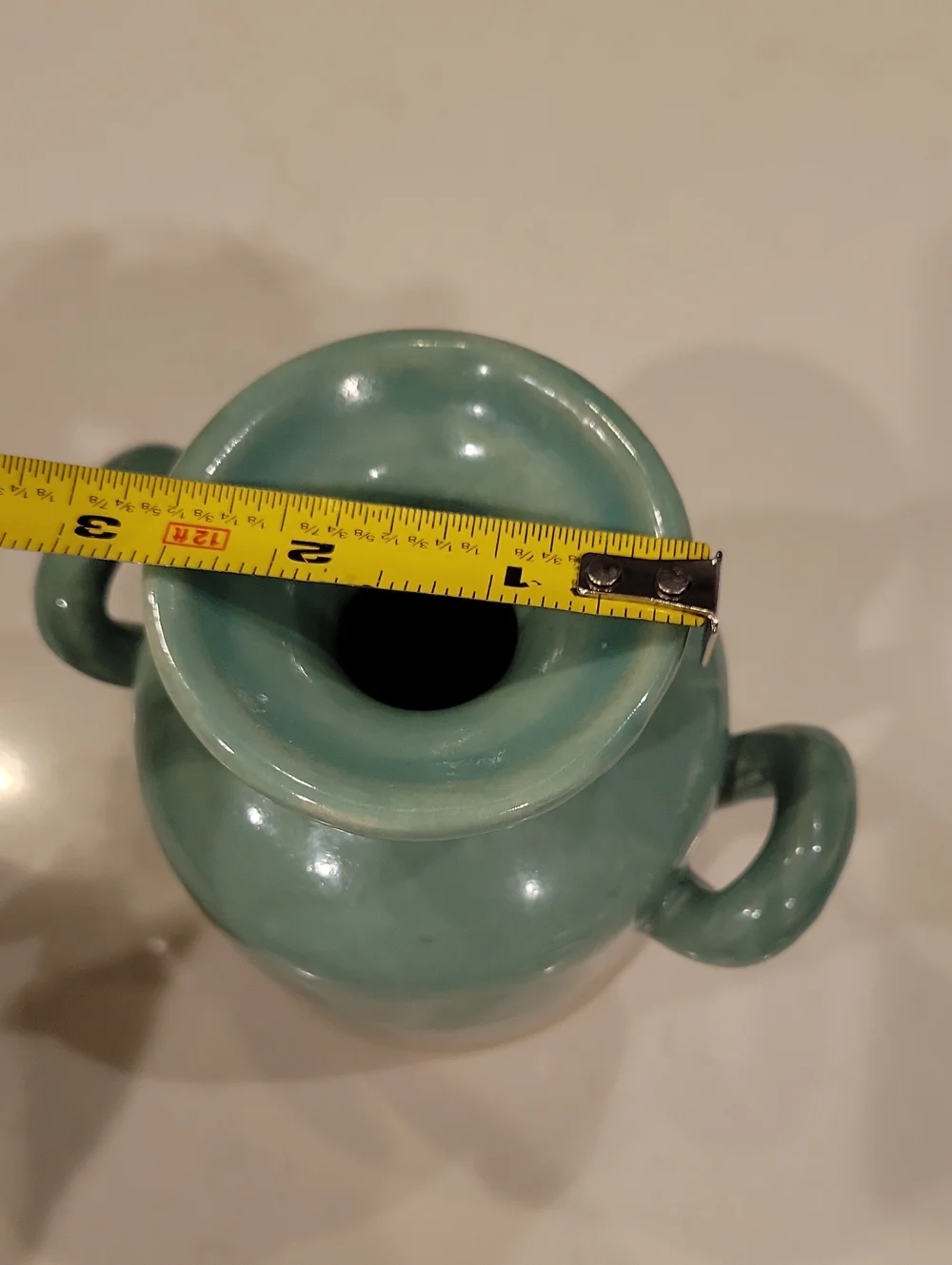 Retired Anthropologie Teal Mint Pottery Vase